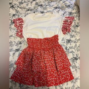 Zara Cream Top with Black Floral Design